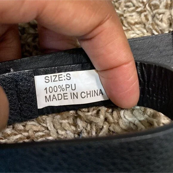 Double Buckle Western Rodeo Black & Silver 100% PU Belt S - Picture 7 of 7